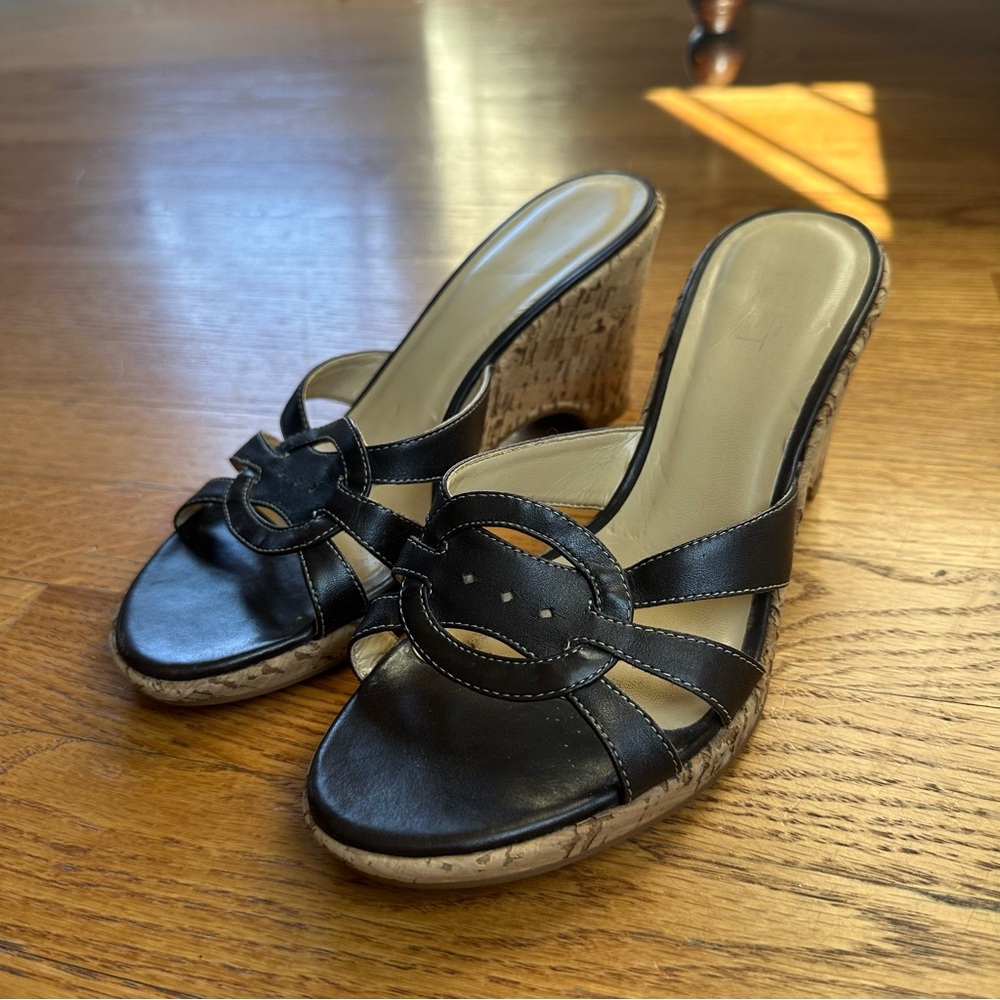 2000s LOFT Wedge Buckle Sandals